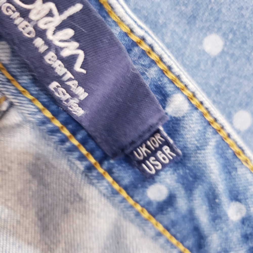 Boden Blue & White Polka Dot Stretch The Soho Skinny Jeans Women's Size 6 - Picture 11 of 14